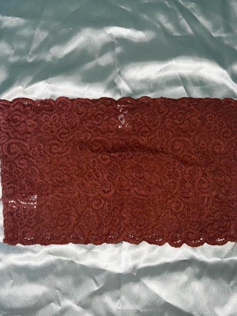 Free People Lace Bandeau in Rust Brown